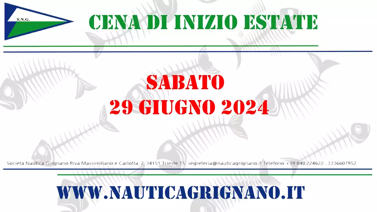 Sabato 29 Giugno - Cena di Inizio Estate