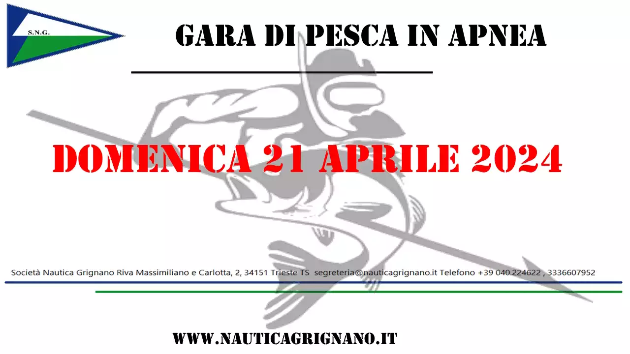 Domenica 21 aprile , gara di pesca subacquea 